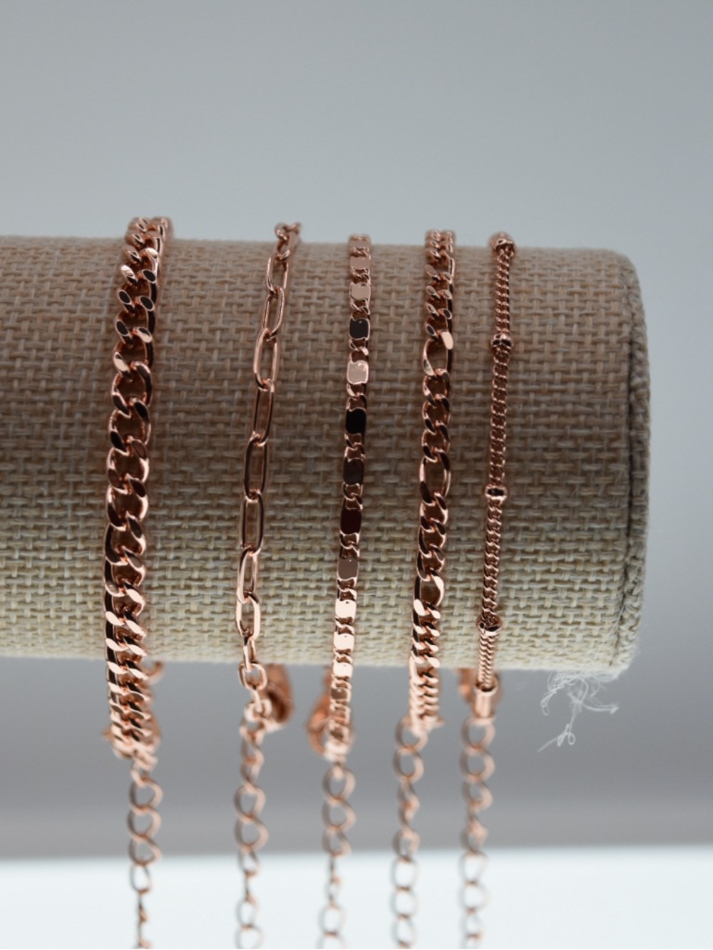 Rose Gold Women’s Layered Chain Bracelet Set